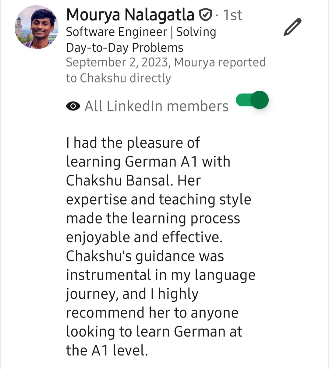LinkedIn recommendation 16