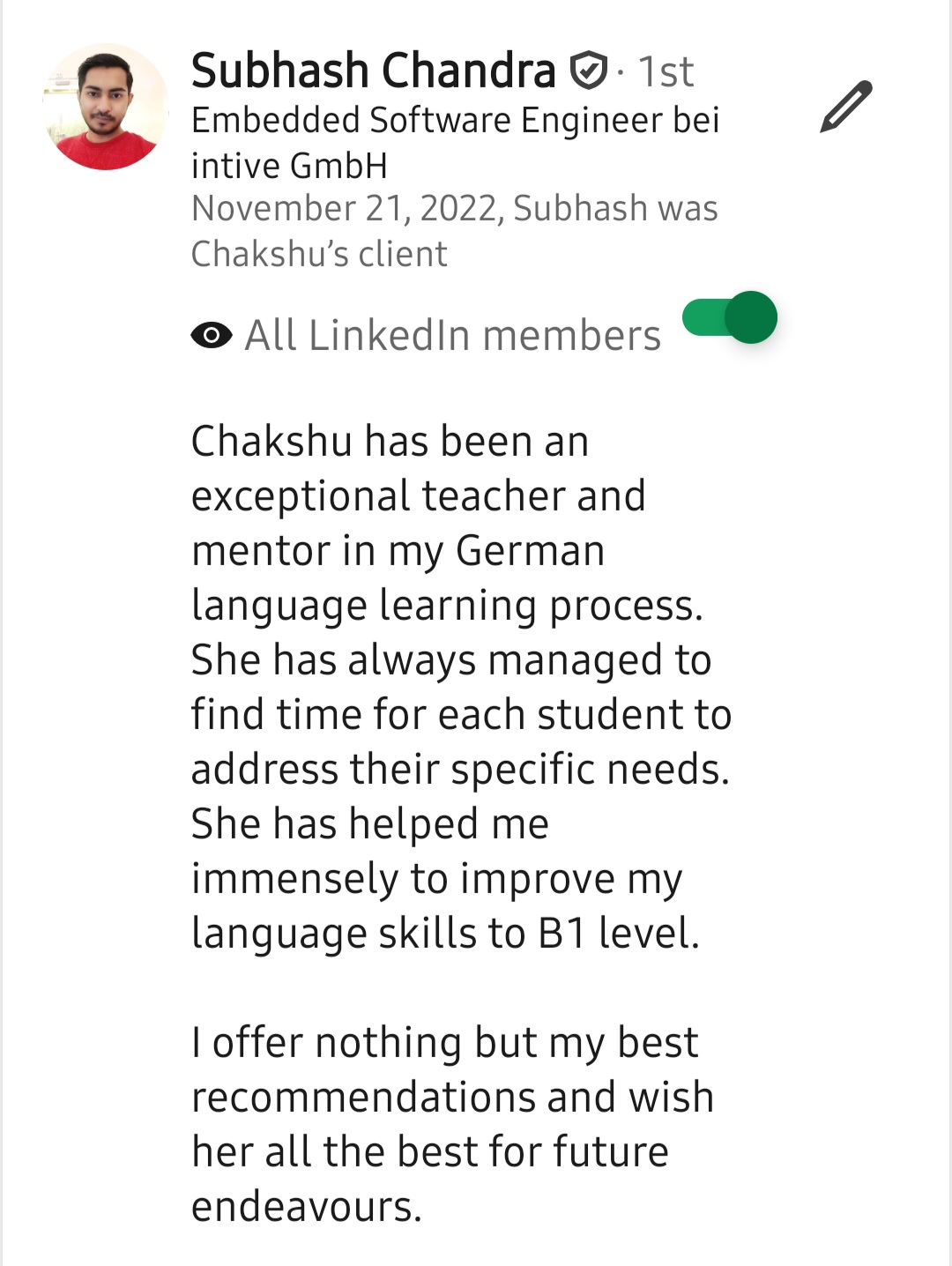 LinkedIn recommendation 18