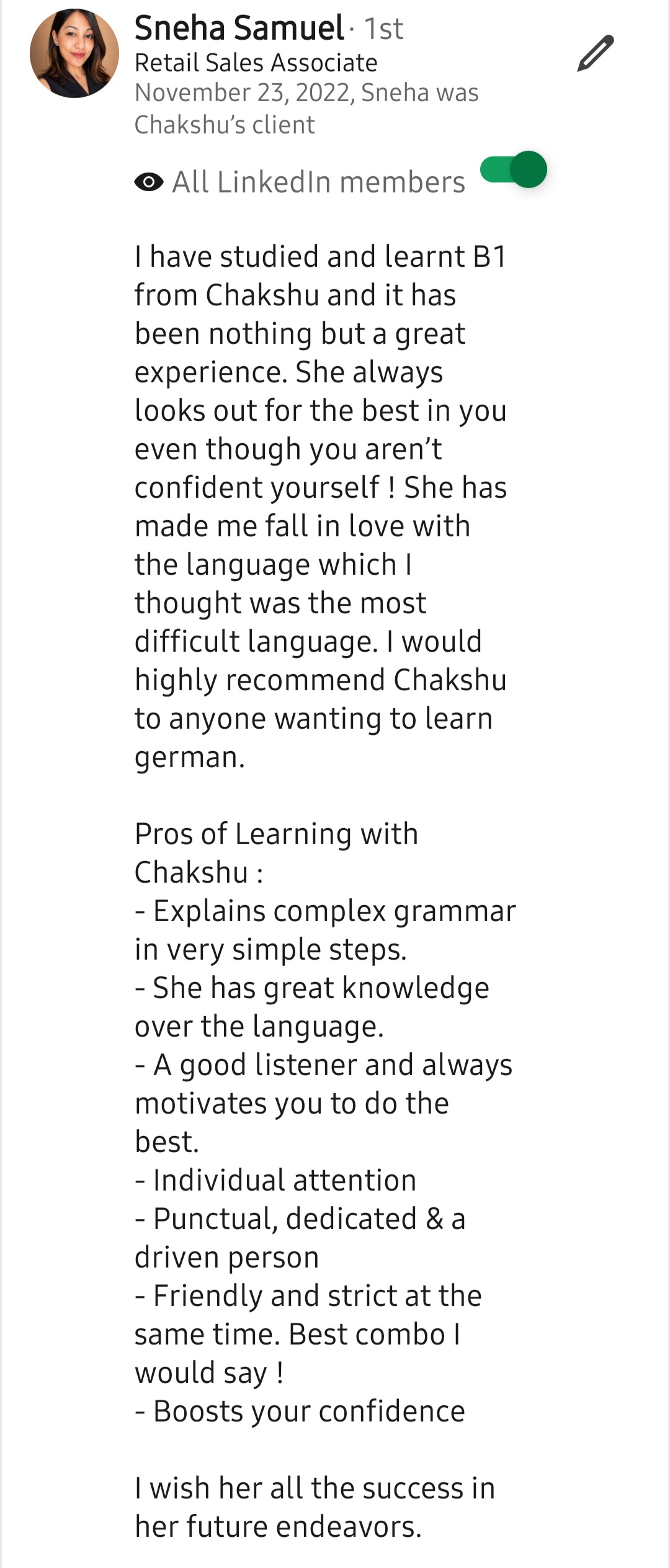 LinkedIn recommendation 19