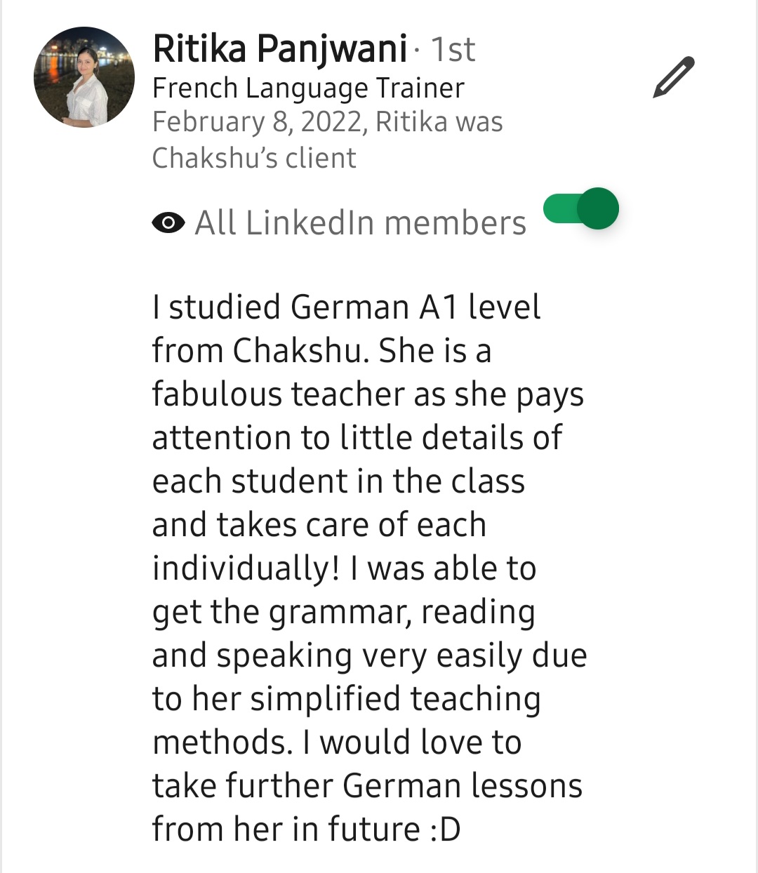 LinkedIn recommendation 31